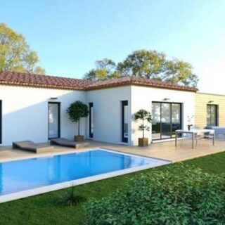 Vue 3D d'une maison avec piscine à Montpellier